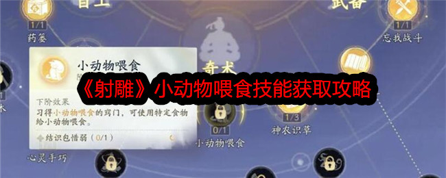<strong>射雕小动物喂食方法 小动物喂食技能获取攻略[多图]</strong>