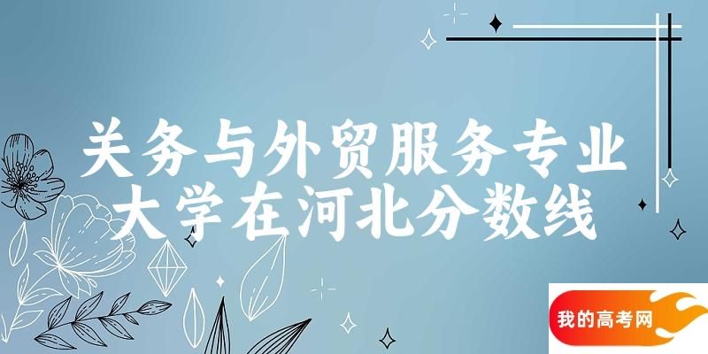 2024关务与外贸服务专业河北录取分数线多少分 附专业就业方