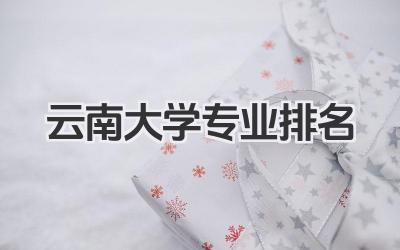 云南大学专业排名 云南大学专业实力排行榜