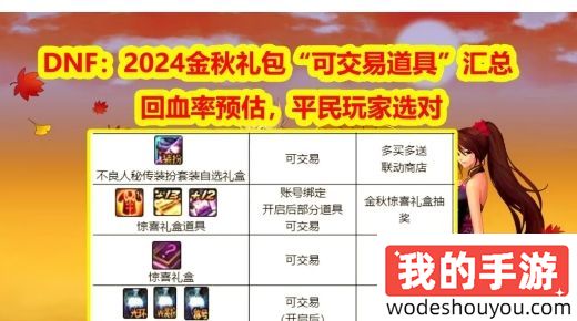 DNF 2024金秋礼包“可交易道具”汇总 dnf回血率预估,平民玩家选对(图1) DNF 2024金秋礼包“可交易道具”汇总 dnf回血率预估,平民玩家选对(图1)