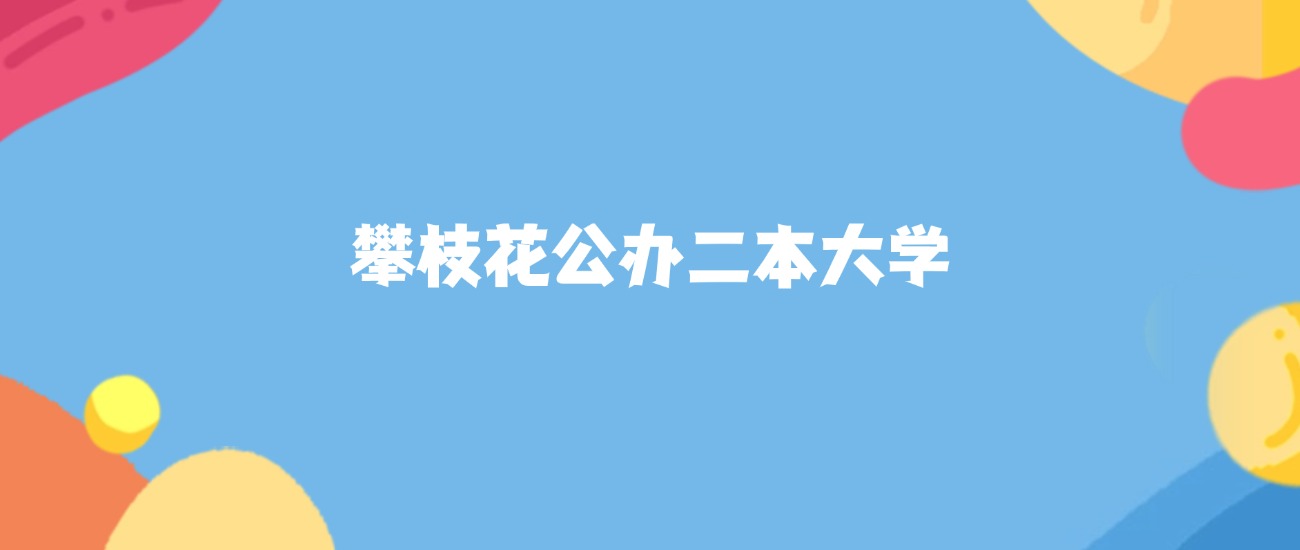攀枝花公办二本大学名单及2025年最低录取分数线汇总(图1)